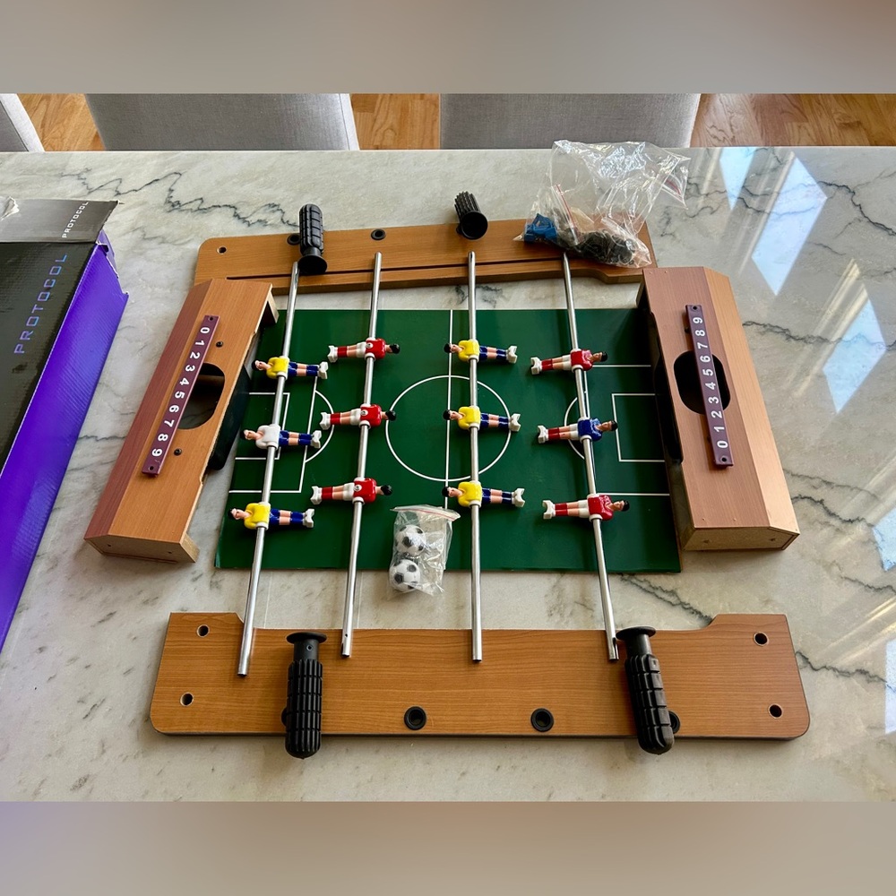 Protocol mini-soccer/foosball 20”, table top game, requires assembly